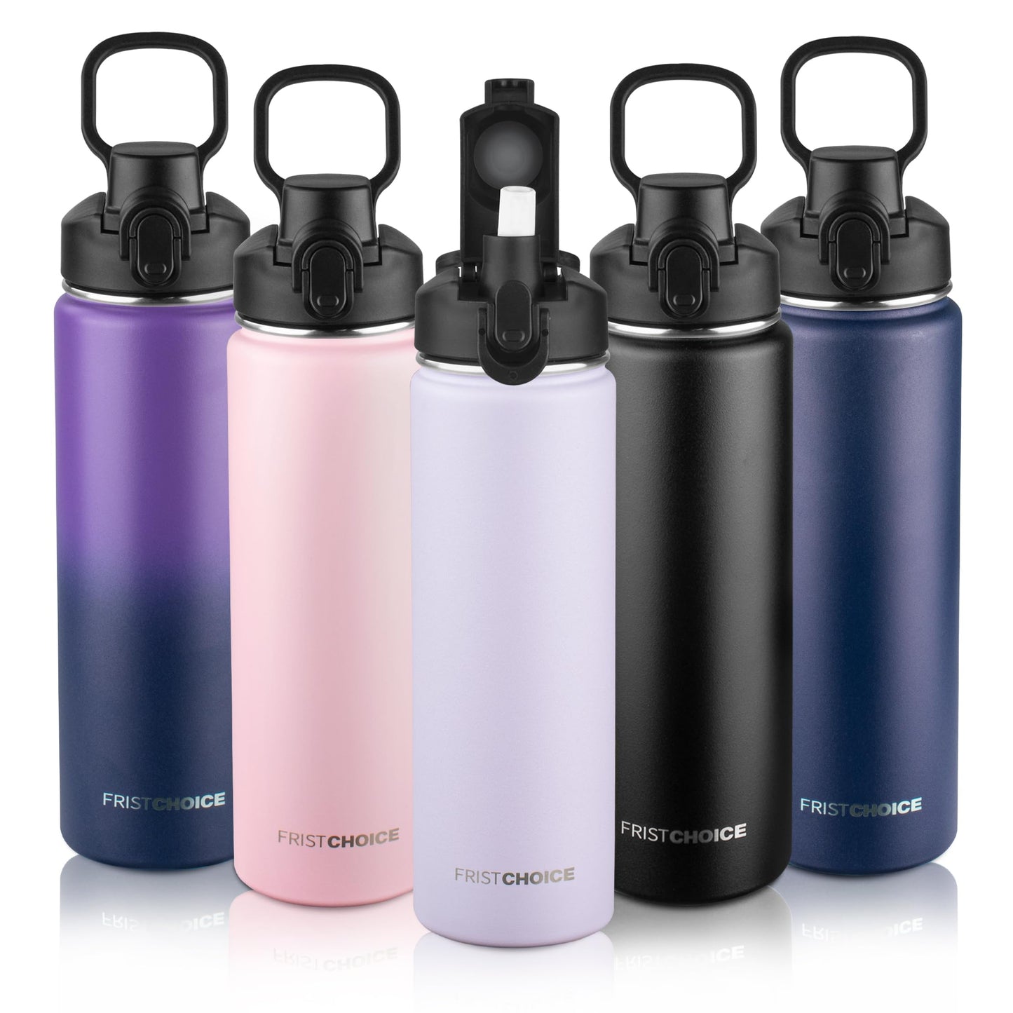 FristChoice Insulated water bottle with Straw24oz Stainless Steel Water Bottle for Adult KidsDouble Wall Vacuum Wide Mouth Insulated Water Bottle for SportsBPA-free and Leak-proofοΌ24ozLavenderοΌ