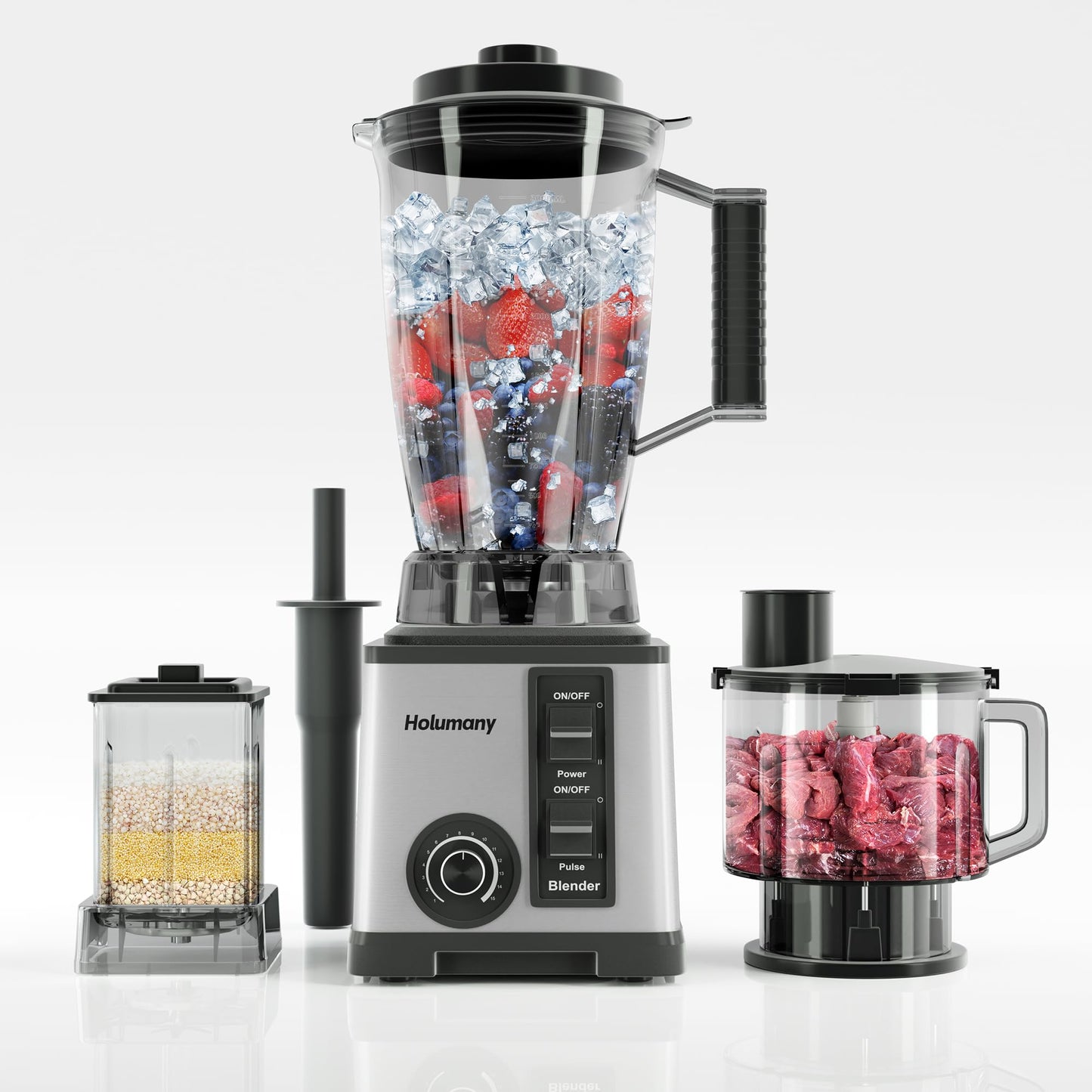 Blenders for Kitchen 1200W Countertop Blender with 100oz Pitcher for Smoothies/Shakes Blender and Food Processor Combo with 3-Cup Vegetable Chopper and Grinding Cup