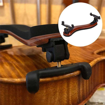 Violin chin rest featuring a sleek design and adjustable clamp for comfort.