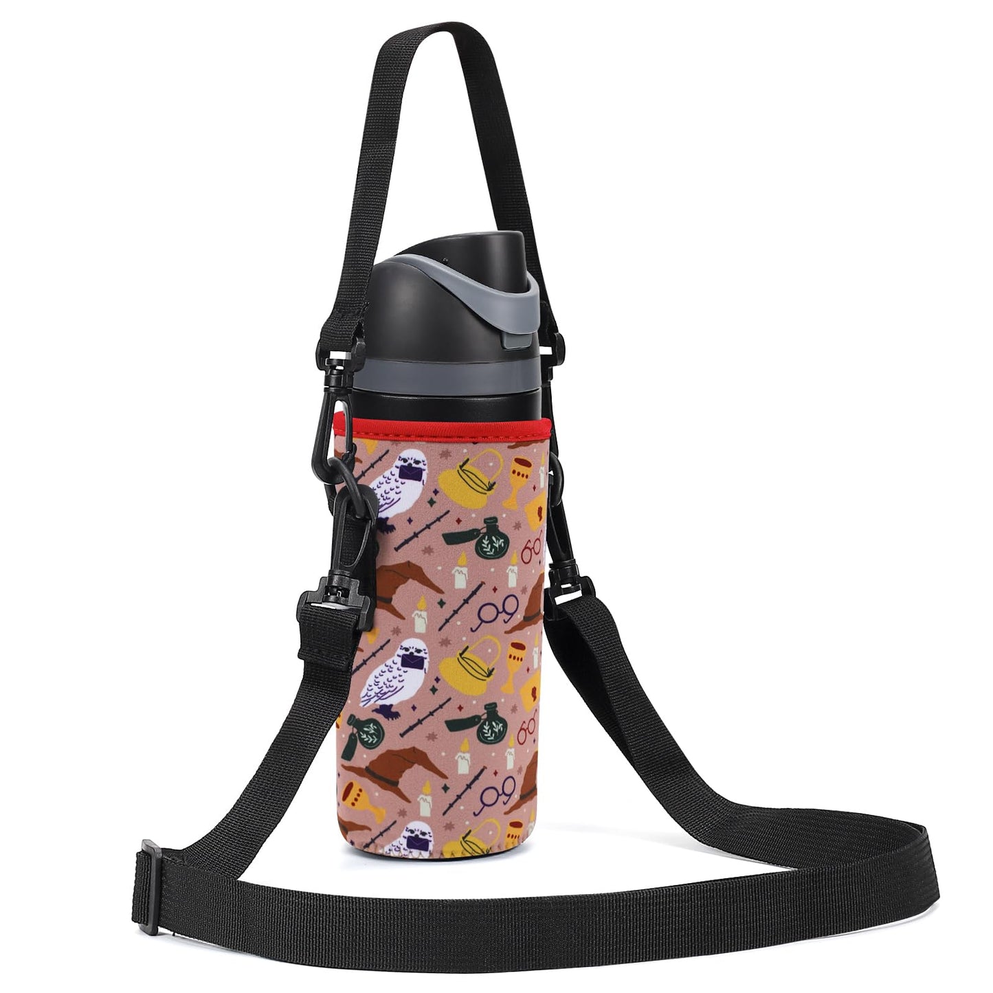 MEETI Neoprene Water Bottle Carrier Bag with Adjustable Shoulder Strap for Owala 24 OZ Tumbler Insulated Water Bottle Cover for Owala FreeSip Insulated Water Bottle (Horcrux 24 OZ)